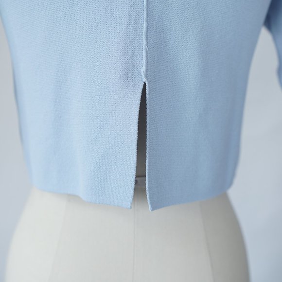 ASOS Petite Embellished Knit Cropped Top 0 Blue - Picture 5 of 9